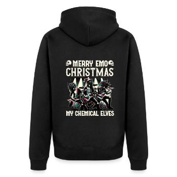 Joyeux Emo Noël Mes Elfes Chimiques Emocore - Veste à capuche bio Premium Unisexe - noir - Dos - Nico (187cm)