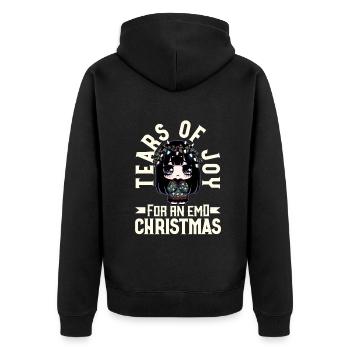 Tears of Joy for an Emo Christmas Emocore - Unisex Premium Organic Zip Hoodie - black - Back - Nico (187cm)