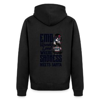Emo Wonderland où la tristesse rencontre Santa Emocore - Veste à capuche bio Premium Unisexe - noir - Dos - Nico (187cm)