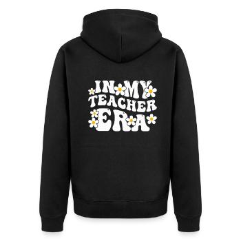 In meiner Lehrzeit Unterricht - Unisex Premium Bio Zip Hoodie - Schwarz - Hinten - Nico (187cm)