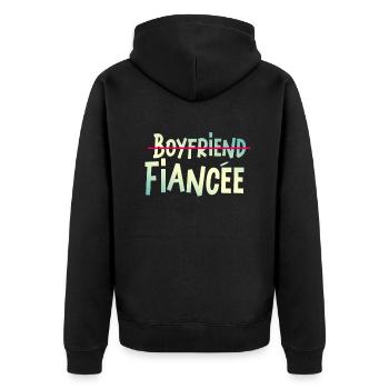Fiançailles de couple fiancées Hommes Fiancée drôle - Veste à capuche bio Premium Unisexe - noir - Dos - Nico (187cm)