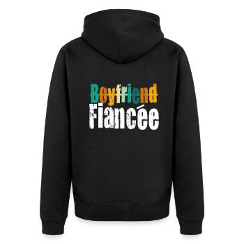 Fiançailles de couple fiancées Hommes Fiancée drôle - Veste à capuche bio Premium Unisexe - noir - Dos - Nico (187cm)