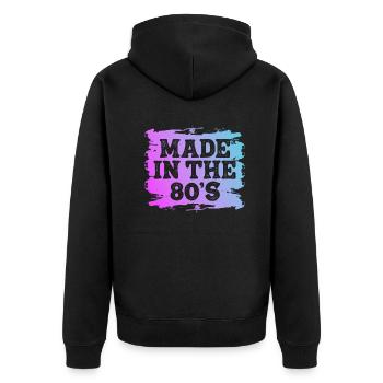80's The 80s Music - Unisex Premium Organic Zip Hoodie - black - Back - Nico (187cm)