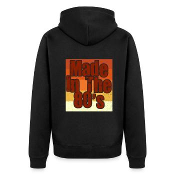 80er Die Musik der 80er Jahre - Unisex Premium Bio Zip Hoodie - Schwarz - Hinten - Nico (187cm)