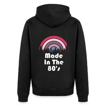 80er Die Musik der 80er Jahre - Unisex Premium Bio Zip Hoodie - Schwarz - Hinten - Nico (187cm)