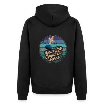 Your Job Could Be Worse Toilet Paper Workplace - Unisex Premium Organic Zip Hoodie - black - Back - Nico (187cm)