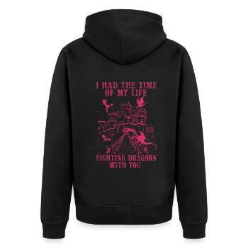 I Had The Time Of My Life Fighting Dragons - Unisex Premium Organic Zip Hoodie - black - Back - Nico (187cm)