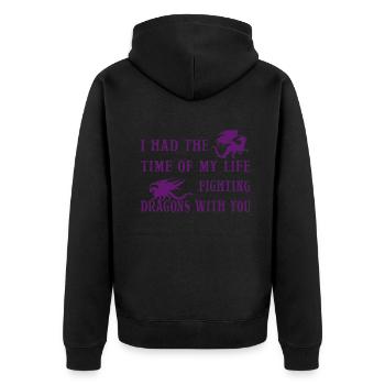 I Had The Time Of My Life Fighting Dragons - Unisex Premium Organic Zip Hoodie - black - Back - Nico (187cm)