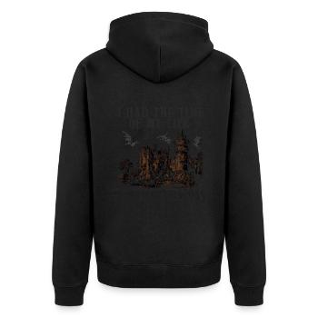 J’ai passé le meilleur moment de ma vie à combattre des dragons - Veste à capuche bio Premium Unisexe - noir - Dos - Nico (187cm)