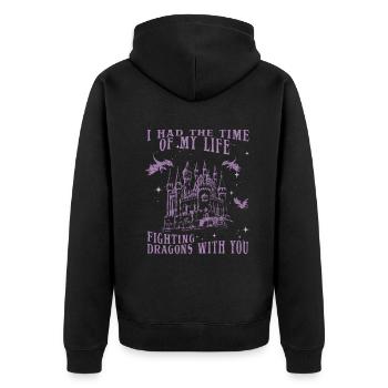 I Had The Time Of My Life Fighting Dragons - Unisex Premium Organic Zip Hoodie - black - Back - Nico (187cm)