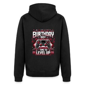 Funny Gamer Birthday Boy Il est temps de passer au niveau supérieur - Veste à capuche bio Premium Unisexe - noir - Dos - Nico (187cm)