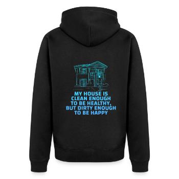 Ma maison est assez propre pour être en bonne santé - Veste à capuche bio Premium Unisexe - noir - Dos - Nico (187cm)