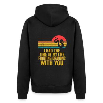 I Had The Time Of My Life Fighting Dragons - Unisex Premium Organic Zip Hoodie - black - Back - Nico (187cm)