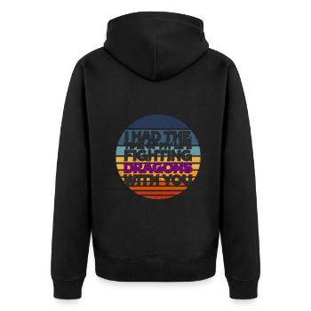 I Had The Time Of My Life Fighting Dragons - Unisex Premium Organic Zip Hoodie - black - Back - Nico (187cm)