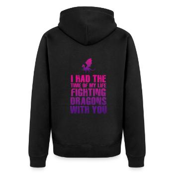 I Had The Time Of My Life Fighting Dragons - Unisex Premium Organic Zip Hoodie - black - Back - Nico (187cm)