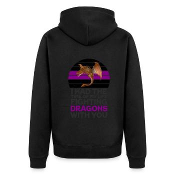 I Had The Time Of My Life Fighting Dragons - Unisex Premium Organic Zip Hoodie - black - Back - Nico (187cm)