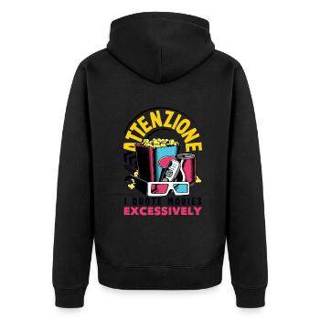 Attenzione Movie Quote - Unisex Premium Bio Zip Hoodie - Schwarz - Hinten - Nico (187cm)