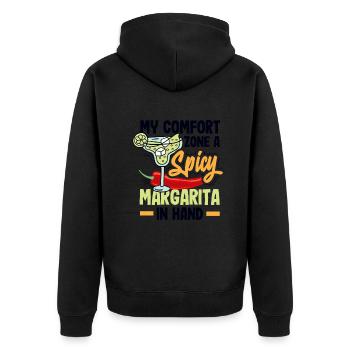 Attenzione Spicy Margarita Cocktail Lover's - Unisex Premium Bio Zip Hoodie - Schwarz - Hinten - Nico (187cm)