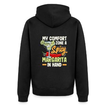 Attenzione Spicy Margarita Cocktail Lover's - Unisex Premium Bio Zip Hoodie - Schwarz - Hinten - Nico (187cm)