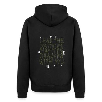 I Had The Time Of My Life Fighting Dragons - Unisex Premium Organic Zip Hoodie - black - Back - Nico (187cm)