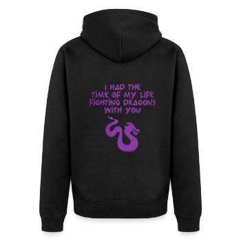 I Had The Time Of My Life Fighting Dragons - Unisex Premium Organic Zip Hoodie - black - Back - Nico (187cm)