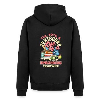 Sip Back Relax and Spice It Up Margarita Mode On - Unisex Premium Bio Zip Hoodie - Schwarz - Hinten - Nico (187cm)