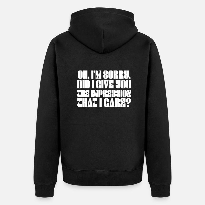 Indifference Sarcasm Different Attitude - Unisex Premium Organic Zip Hoodie - black