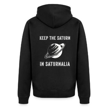 Saturnalia Keep Saturn In Ancient Roman Empire - Unisex Premium Organic Zip Hoodie - black - Back - Nico (187cm)