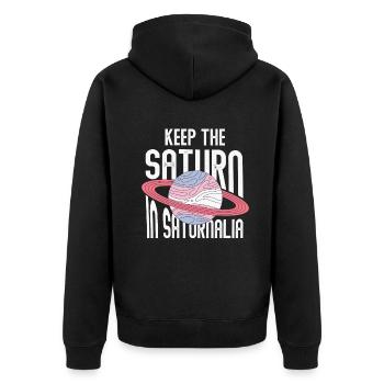 Saturnalia Keep Saturn In Ancient Roman Empire - Unisex Premium Organic Zip Hoodie - black - Back - Nico (187cm)