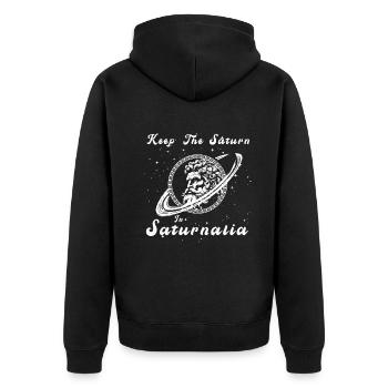 Saturnalia Keep Saturn In Ancient Roman Empire - Unisex Premium Organic Zip Hoodie - black - Back - Nico (187cm)