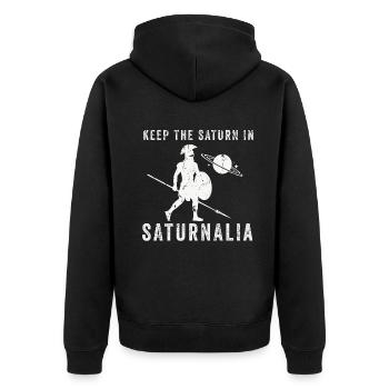 Saturnalia Keep Saturn In Ancient Roman Empire - Unisex Premium Organic Zip Hoodie - black - Back - Nico (187cm)