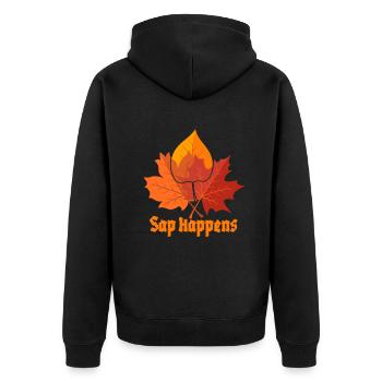 Ahornsirup Baum Klopfen Lustiger Herbstpfannkuchen - Unisex Premium Bio Zip Hoodie - Schwarz - Hinten - Nico (187cm)