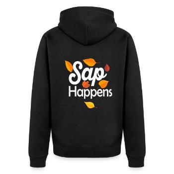 Ahornsirup Baum Klopfen Lustiger Herbstpfannkuchen - Unisex Premium Bio Zip Hoodie - Schwarz - Hinten - Nico (187cm)