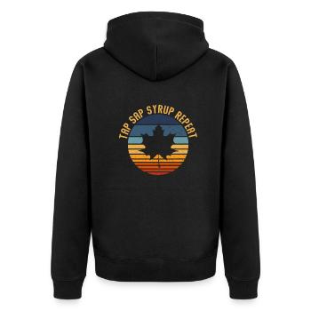Ahornbaum-Essenz Männer Frauen Lustige Sugaring-Saison - Unisex Premium Bio Zip Hoodie - Schwarz - Hinten - Nico (187cm)