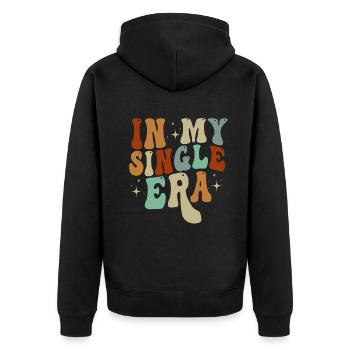 Dans mon ère de célibataire drôle de vie de célibataire - Veste à capuche bio Premium Unisexe - noir - Dos - Nico (187cm)