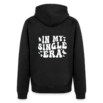 Dans mon ère de célibataire drôle de vie de célibataire - Veste à capuche bio Premium Unisexe - noir - Dos - Nico (187cm)