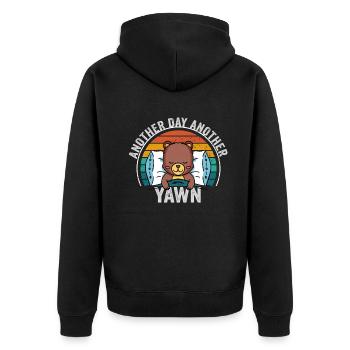 First Caffeine Vibes Another Day Yawn Meets Coffee - Unisex Premium Organic Zip Hoodie - black - Back - Nico (187cm)