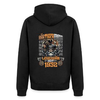 HOMME barbu Viking anniversaire légendaire depuis - Veste à capuche bio Premium Unisexe - noir - Dos - Nico (187cm)