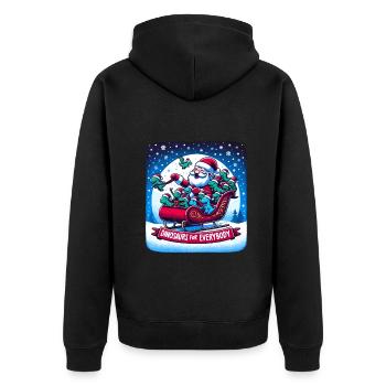 Festive Dinosaur for Everybody Christmas - Unisex Premium Organic Zip Hoodie - black - Back - Nico (187cm)