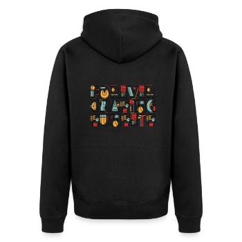 Forever Chasing Sunsets Retro Summer Vacation - Unisex Premium Organic Zip Hoodie - black - Back - Nico (187cm)