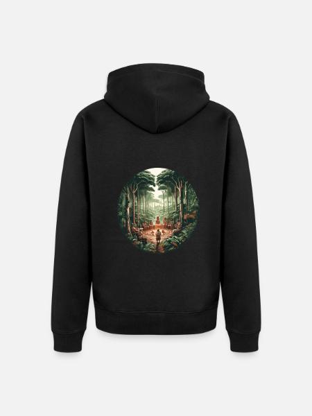 Rainforest Ayahuasca Ceremony - Unisex Premium Organic Zip Hoodie - black