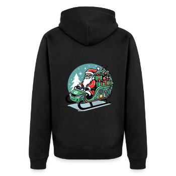 Traîneau électrique de Noël écologique et durable - Veste à capuche bio Premium Unisexe - noir - Dos - Nico (187cm)