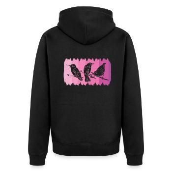 Bird Watching Birder Ornithologist Bird Lover - Unisex Premium Organic Zip Hoodie - black - Back - Nico (187cm)