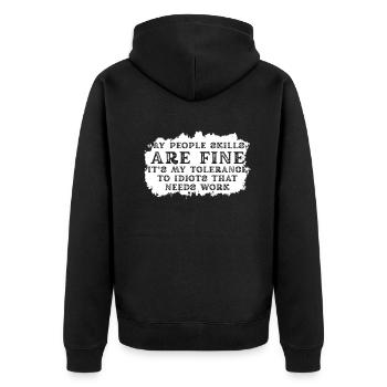 Mes compétences relationnelles sont très bien - Veste à capuche bio Premium Unisexe - noir - Dos - Nico (187cm)