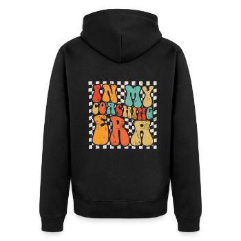 Coach Era Coaching Tees Sports Team Staff - Unisex Premium Organic Zip Hoodie - black - Back - Nico (187cm)