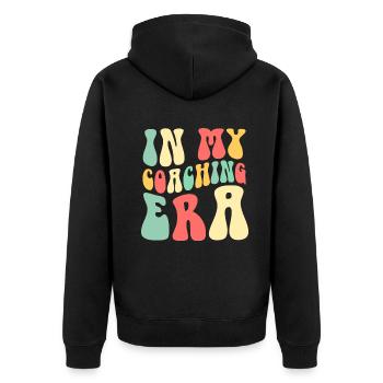 Coach Era Coaching Tees Sports Team Staff - Unisex Premium Organic Zip Hoodie - black - Back - Nico (187cm)