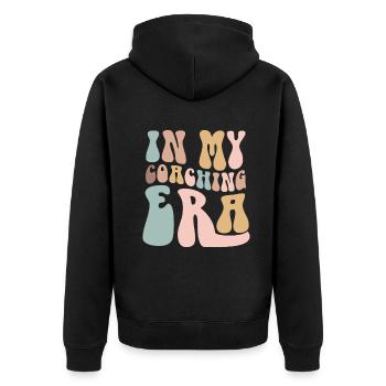 Coach Era Coaching Tees Sports Team Staff - Unisex Premium Organic Zip Hoodie - black - Back - Nico (187cm)