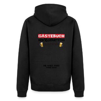 16. Geburtstag Mädchen & Junge Gästebuch - Unisex Premium Bio Zip Hoodie - Schwarz - Hinten - Nico (187cm)