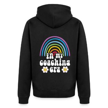 Coach Era Coaching Tees Sports Team Staff - Unisex Premium Organic Zip Hoodie - black - Back - Nico (187cm)