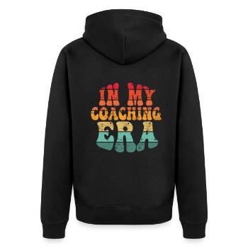 Coach Era Coaching Tees Sports Team Staff - Unisex Premium Organic Zip Hoodie - black - Back - Nico (187cm)
